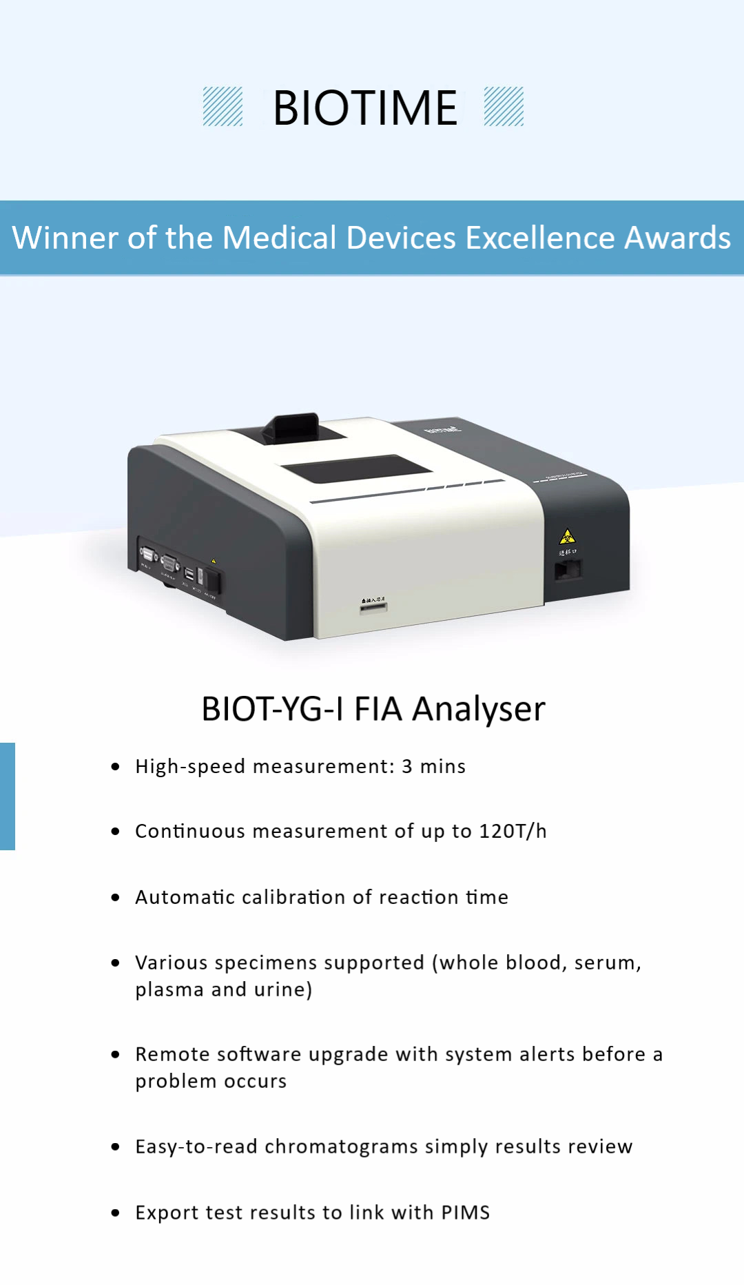 Biotime immunofluorescence analyzer BIOT-YG-I FIA Analyser